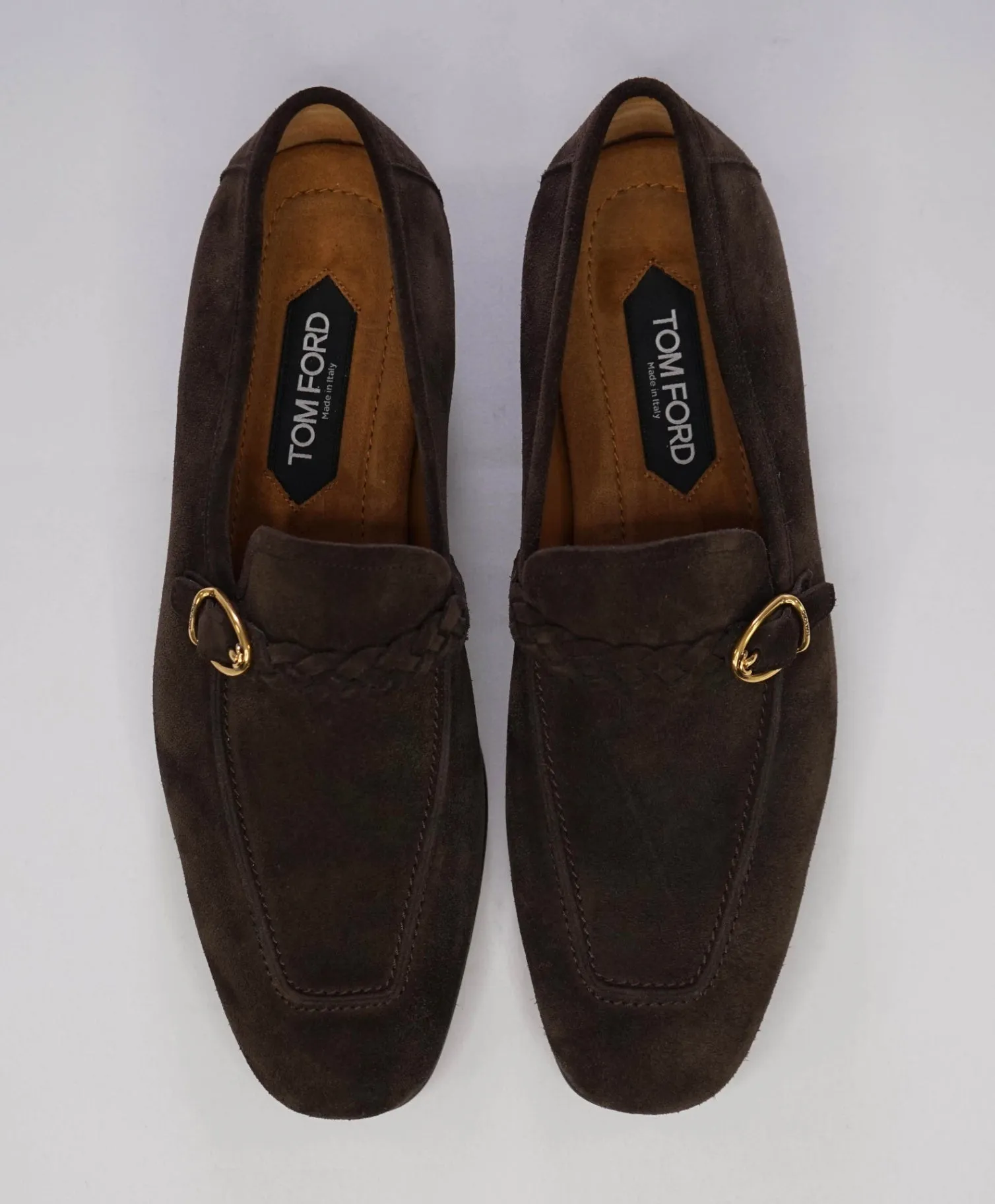 $1,490 Tom Ford DOVER Side Buckle Brown Loafers Suede Footwear 9.5US (9T)