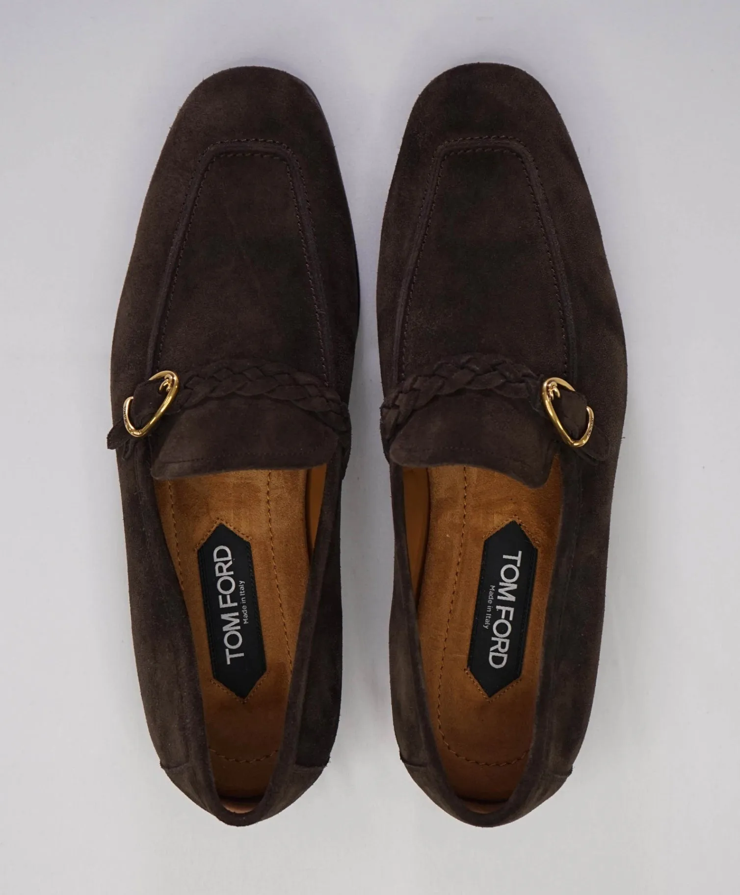 $1,490 Tom Ford DOVER Side Buckle Brown Loafers Suede Footwear 9.5US (9T)