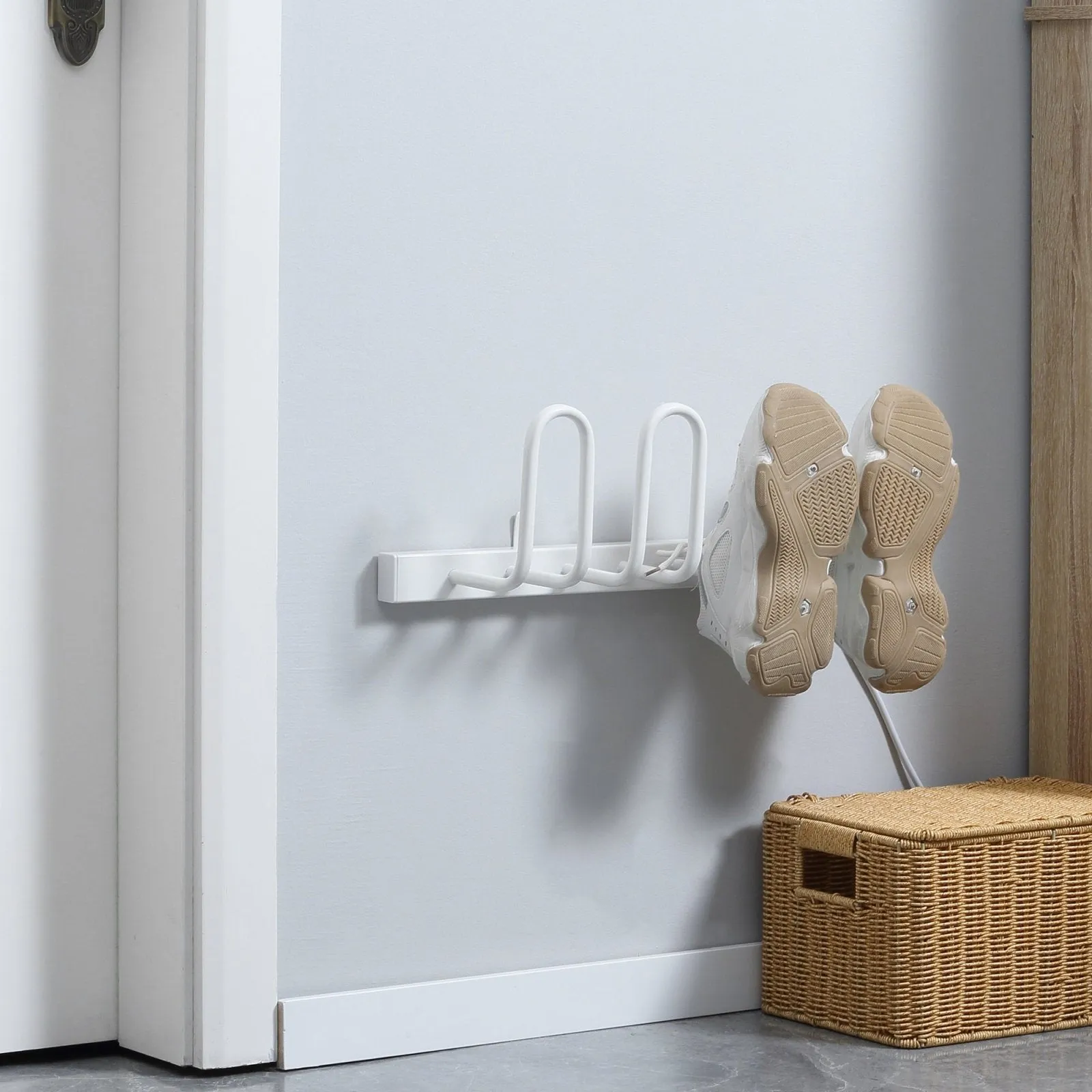 2 Pairs Electric Shoe Dryer Wall Mounted Shoe Warmers with Constant Temperature for Boots Leather Shoes Socks White