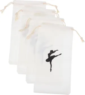4Pcs Drawstring Ballet Bags for Women Wear Resistant Canvas Ballet Shoe Storage Multi Functional Dance Accessory Lightweight and Portable for Dance Classes and Travel