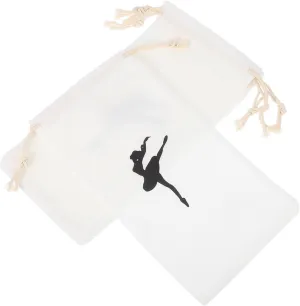 4Pcs Durable Canvas Ballet Dance Shoe Bags with Drawstring Closure Stylish Storage Pouches for Womens Ballet Accessories for Dance Shoes and Essentials