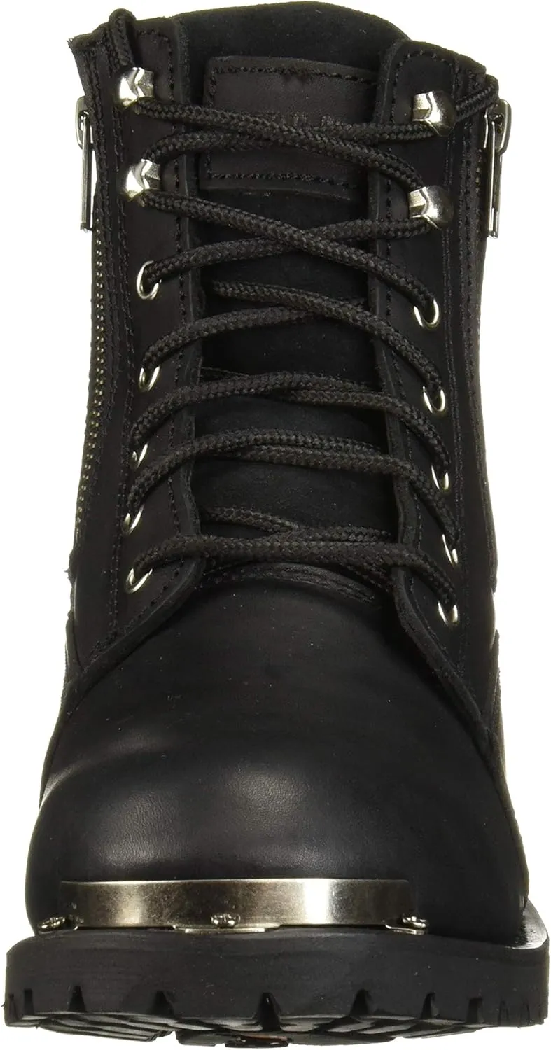 Ad Tec Men's Double Side Zipper, Reflective Riding Boot Full Grain Black Leather