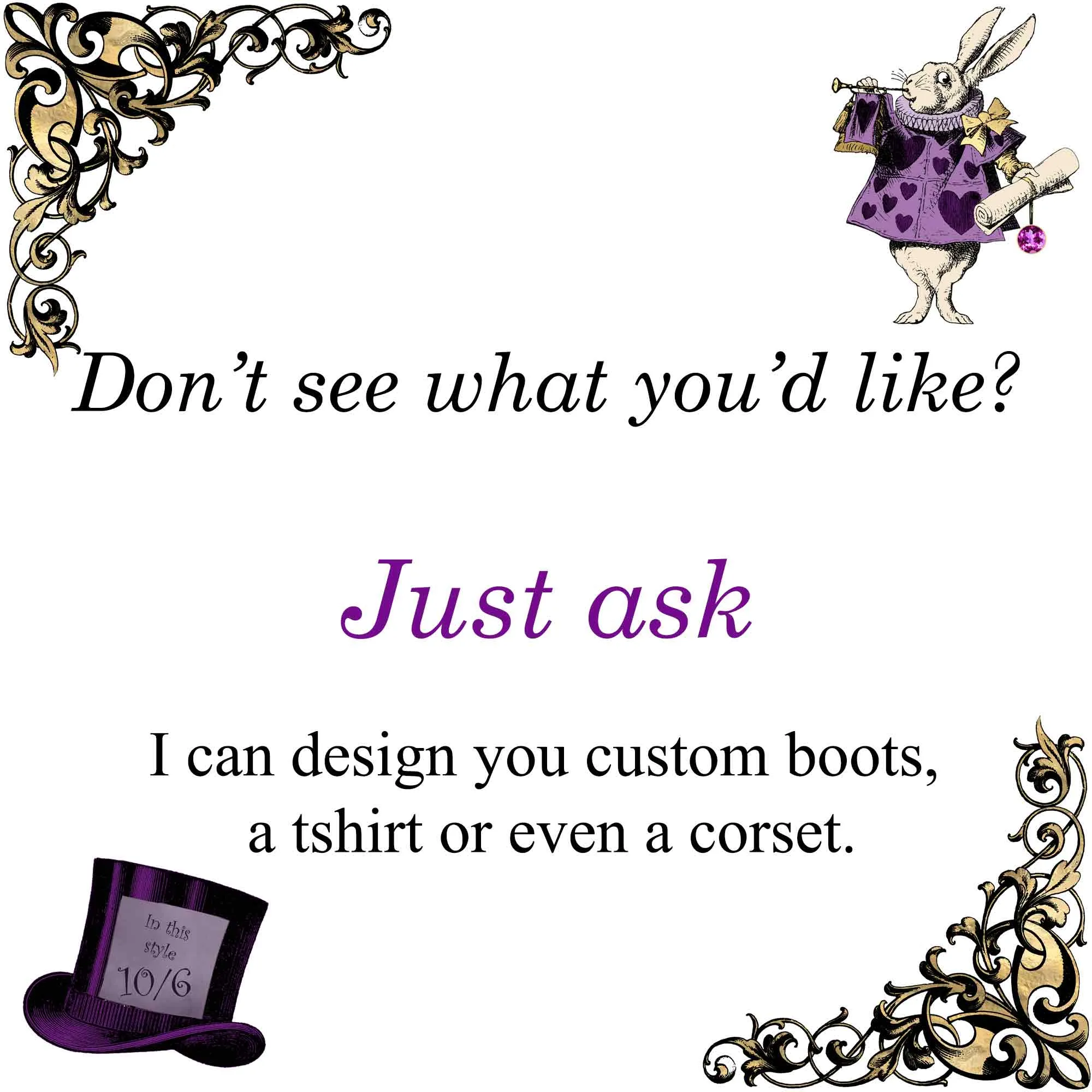 Alice in Wonderland Fun Purple Striped Combat Boots (JPREG14)