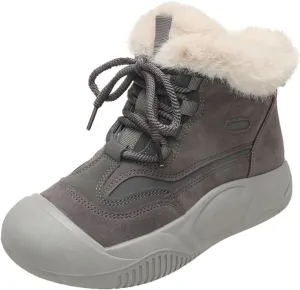 Ankle Boots for Women Comfy Fur Boots for Women Winter Padded Furry Flat Shoes Hundred Casual Lace Pp Warm Boots