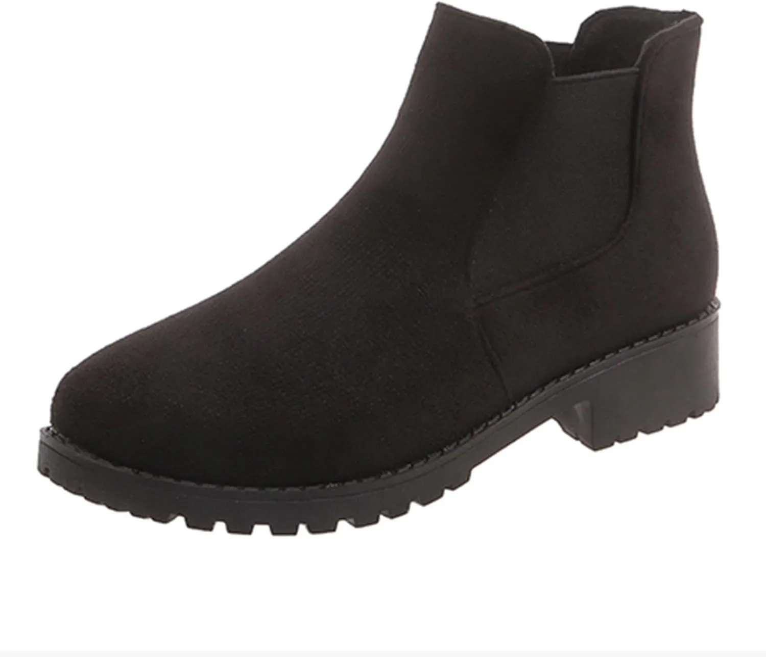 Ankle Boots for Women Dressy Fall Boots for Women 2024 Suede Round Toe Elasticized Mouth Sleeve Low Heel Booties