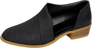 Ankle Boots for Women, No Heel Arch Support Flat Heel Ankle Boots Shoes Side Zipper Vintage Leather Damping Boots