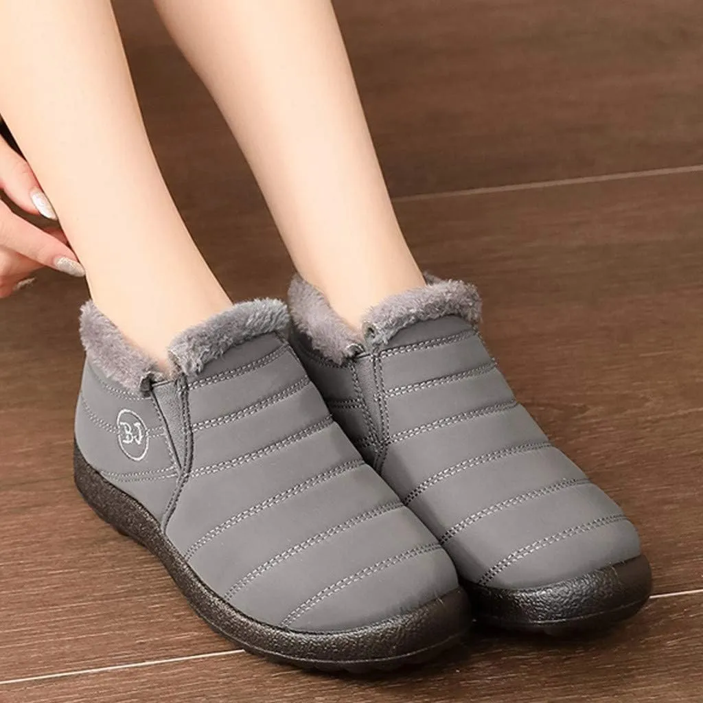 Ankle Boots for Women, Women Winter Snow Boots Warm Fur Lined Waterproof Insulated Slip On Outdoor Ankle Booties