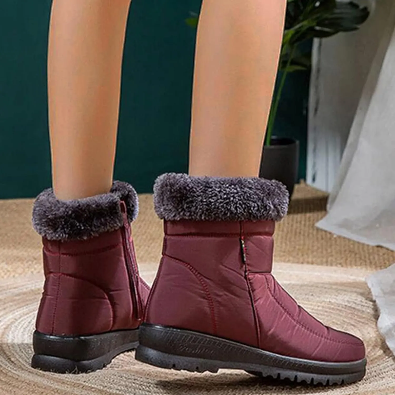 Ankle Snow Boots for Women 2023 Boots Snow for Women Warm Winter Boots Women Waterproof Womens Snow Shoes Dressy Botas Para El FrO De Mujer