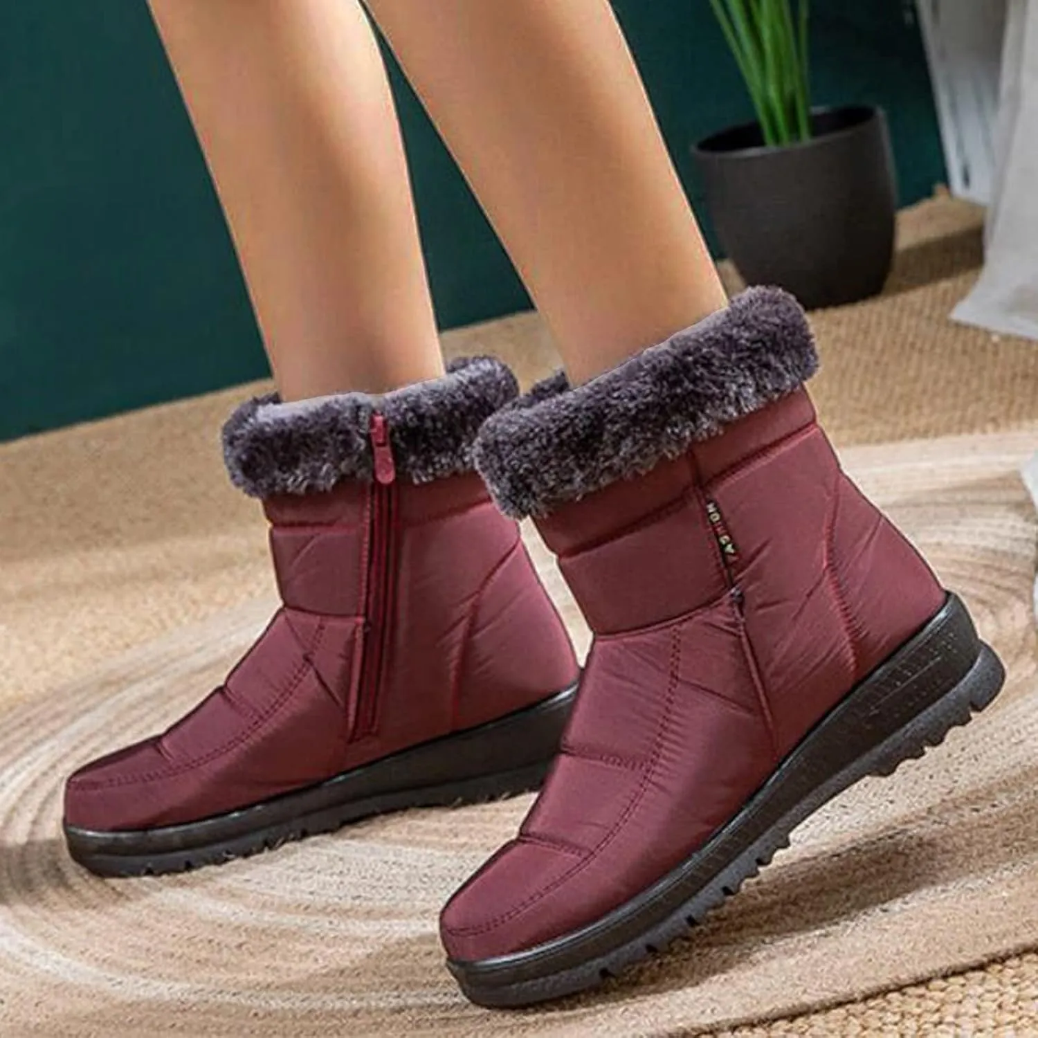 Ankle Snow Boots for Women 2023 Boots Snow for Women Warm Winter Boots Women Waterproof Womens Snow Shoes Dressy Botas Para El FrO De Mujer