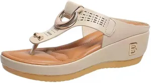 Arch Support Thick Bottom Sandals for Women Summer Platform Comfortable Low Wedges Sandal Orthopedic Sandals