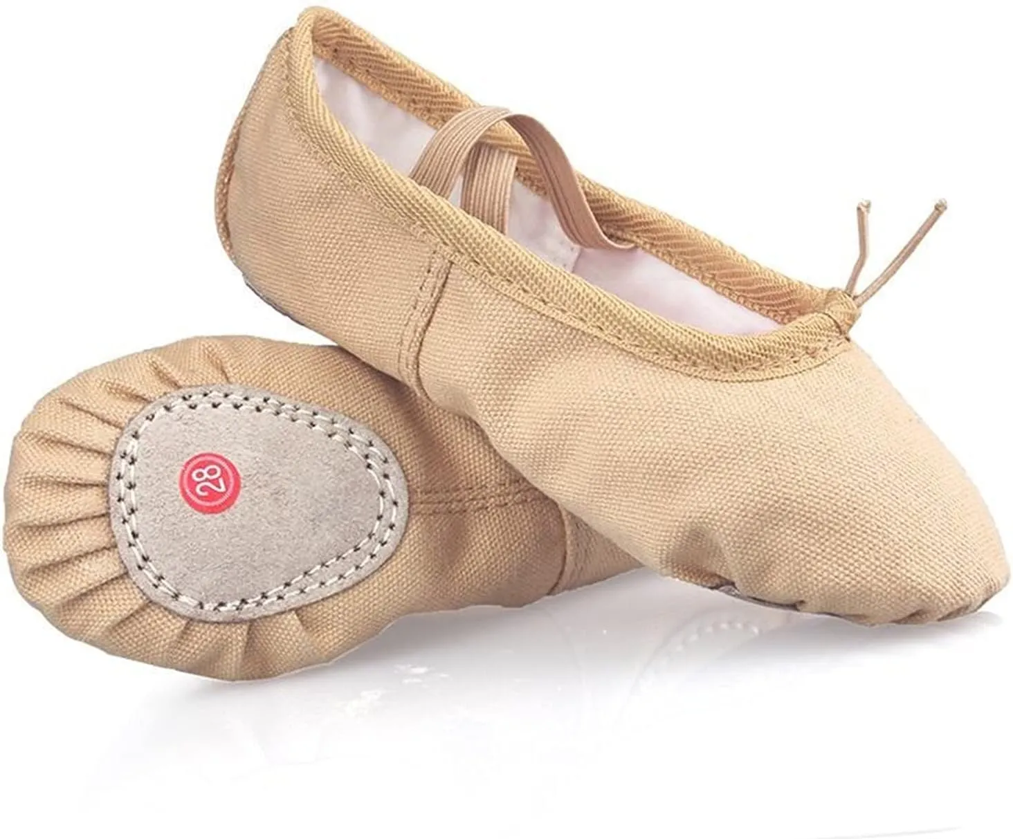 Ballet Shoes 2 Pairs Professional Child Girls Kids Cotton Canvas Soft Ballet Dance Practice Shoes Dance Slippers for Girls Toddlers Women.Pink-27 EU