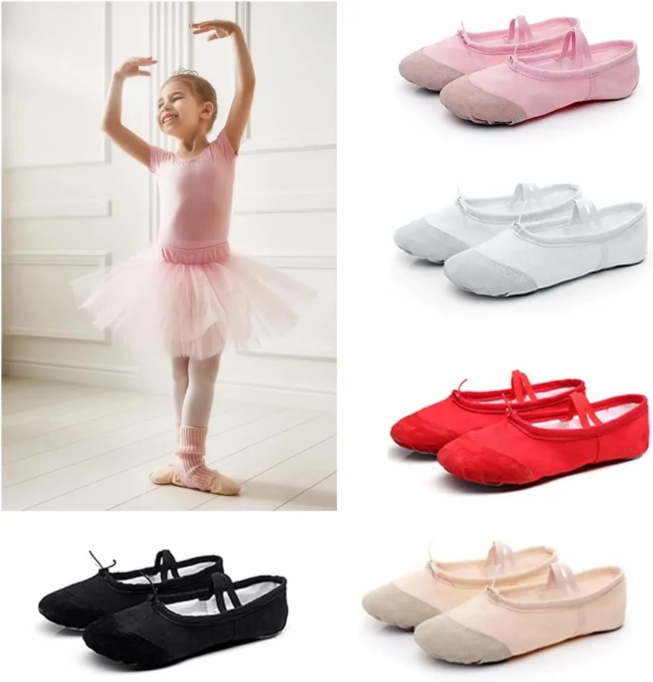 Ballet Shoes Ballet Shoes Girl Kids Dance Slippers Professional Canvas Soft Sole Ballet Dancing Girls Women Ballet Yoga Gym Dancer Shoes Dance Slippers for Girls ToddlersBlack-30 EU