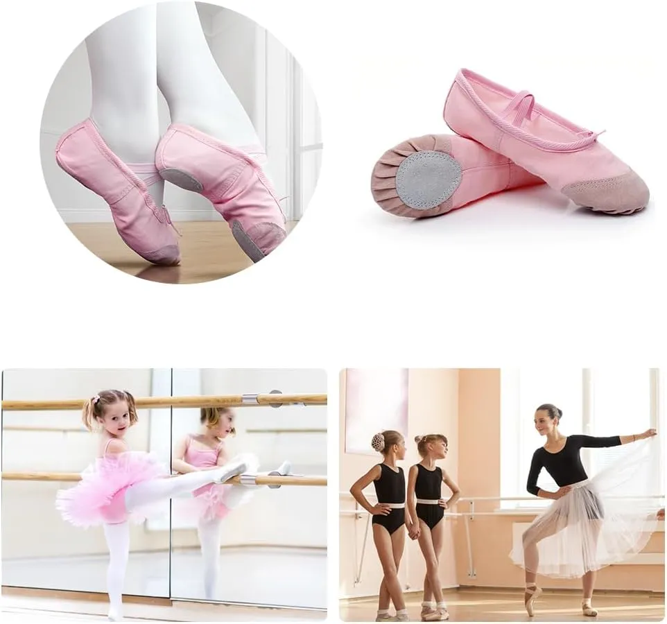 Ballet Shoes Ballet Shoes Girl Kids Dance Slippers Professional Canvas Soft Sole Ballet Dancing Girls Women Ballet Yoga Gym Dancer Shoes Dance Slippers for Girls ToddlersBlack-30 EU