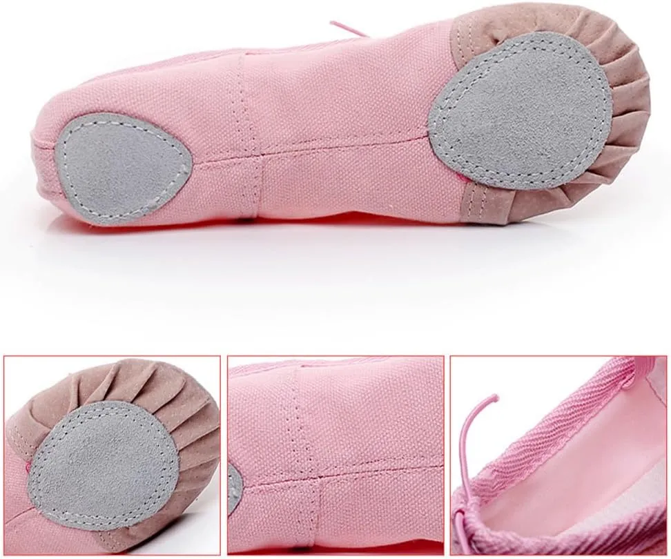 Ballet Shoes Ballet Shoes Girl Kids Dance Slippers Professional Canvas Soft Sole Ballet Dancing Girls Women Ballet Yoga Gym Dancer Shoes Dance Slippers for Girls ToddlersBlack-30 EU