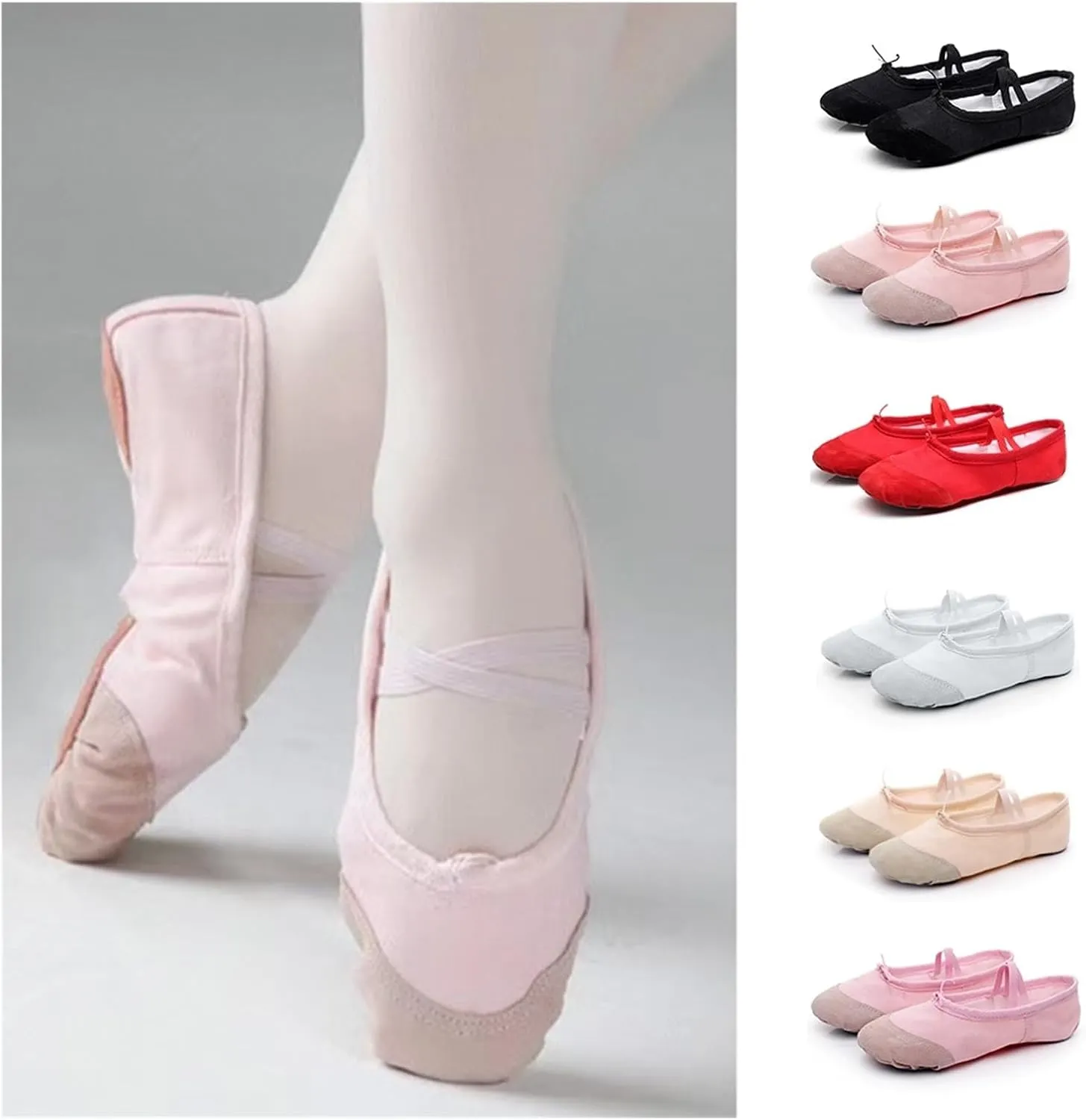 Ballet Shoes Ballet Shoes Girl Kids Dance Slippers Professional Canvas Soft Sole Ballet Dancing Girls Women Ballet Yoga Gym Dancer Shoes Dance Slippers for Girls ToddlersBlack-30 EU