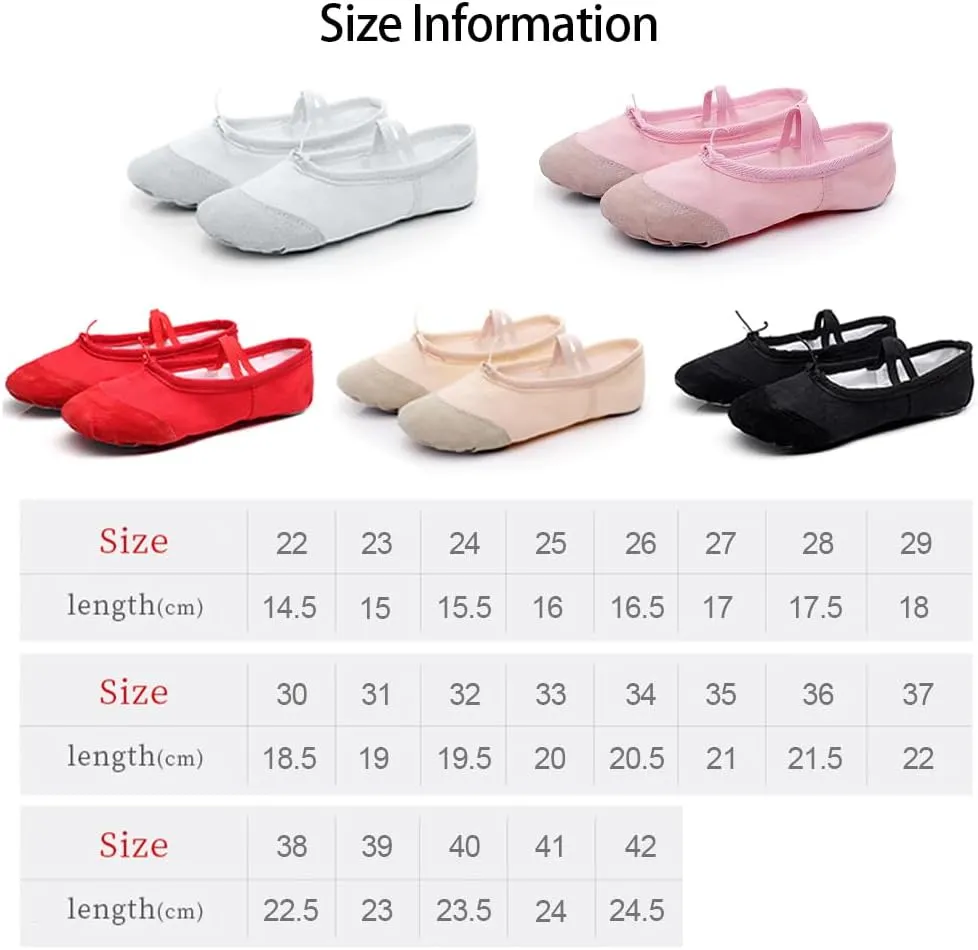 Ballet Shoes Ballet Shoes Girl Kids Dance Slippers Professional Canvas Soft Sole Ballet Dancing Girls Women Ballet Yoga Gym Dancer Shoes Dance Slippers for Girls ToddlersBlack-30 EU