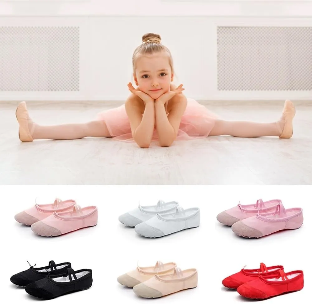 Ballet Shoes Ballet Shoes Girl Kids Dance Slippers Professional Canvas Soft Sole Ballet Dancing Girls Women Ballet Yoga Gym Dancer Shoes Dance Slippers for Girls ToddlersBlack-30 EU