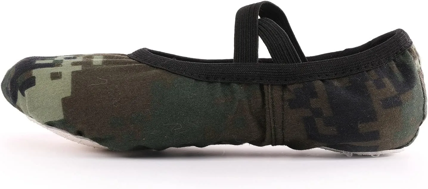 Ballet Shoes for Girls/Toddlers/Kids,Camouflage Yoga Shoes/Ballet Slippers for Ballet Performance Indoor Shoes
