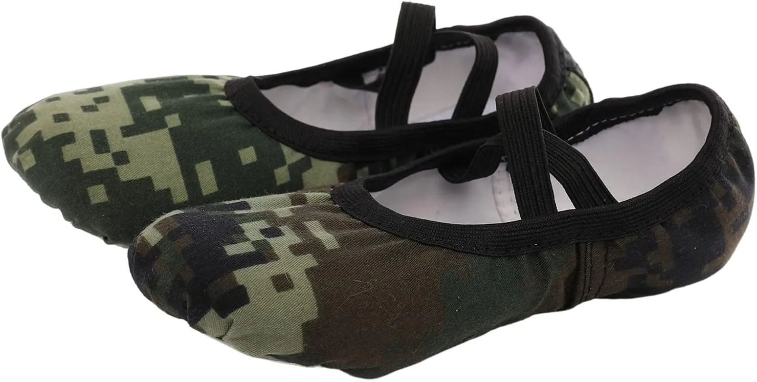 Ballet Shoes for Girls/Toddlers/Kids,Camouflage Yoga Shoes/Ballet Slippers for Ballet Performance Indoor Shoes