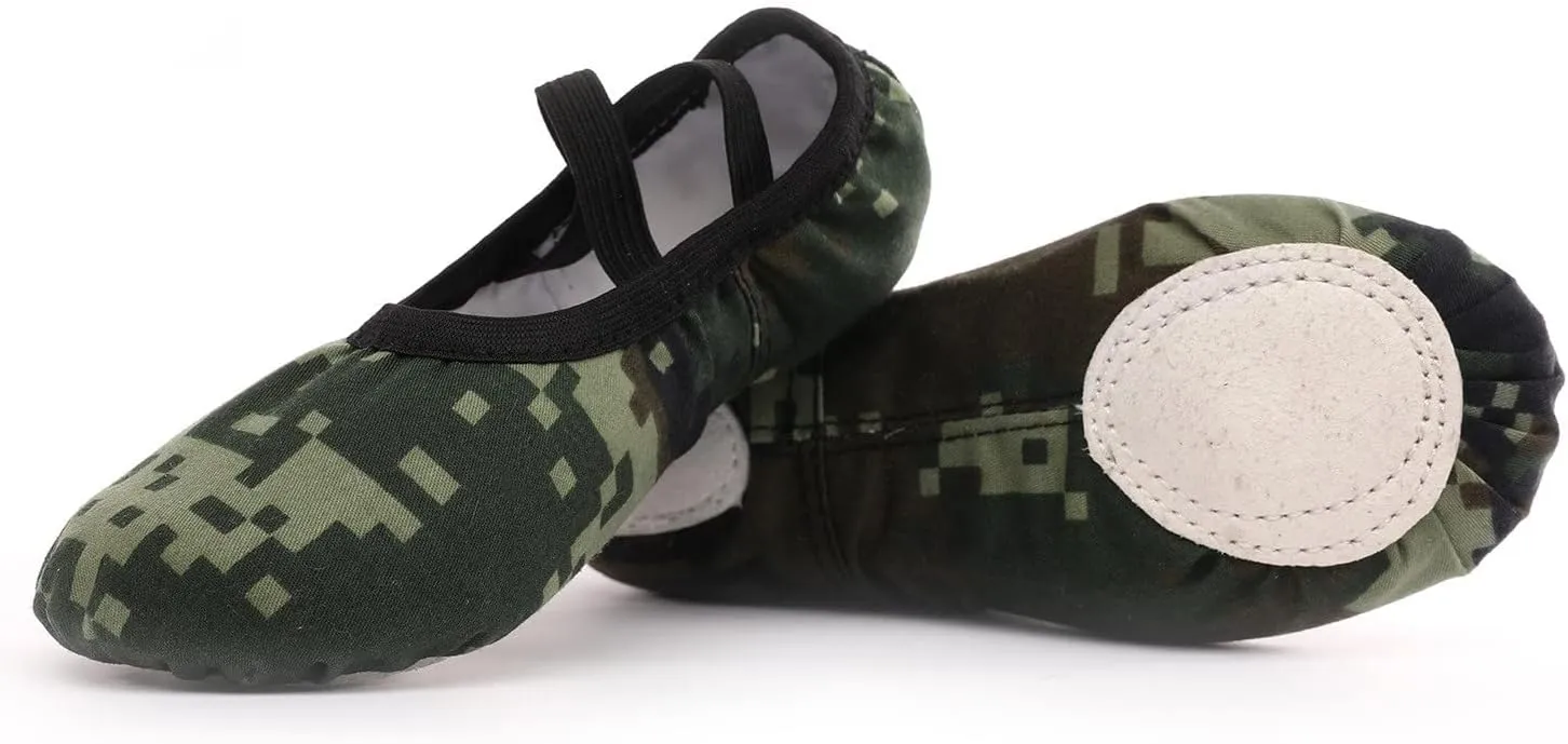 Ballet Shoes for Girls/Toddlers/Kids,Camouflage Yoga Shoes/Ballet Slippers for Ballet Performance Indoor Shoes