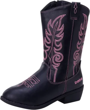 bebe Girls Cowboy Boots - Classic Western Country Cowgirl Boots - Mid Calf Riding Shoes for Toddlers Little and Big Girls