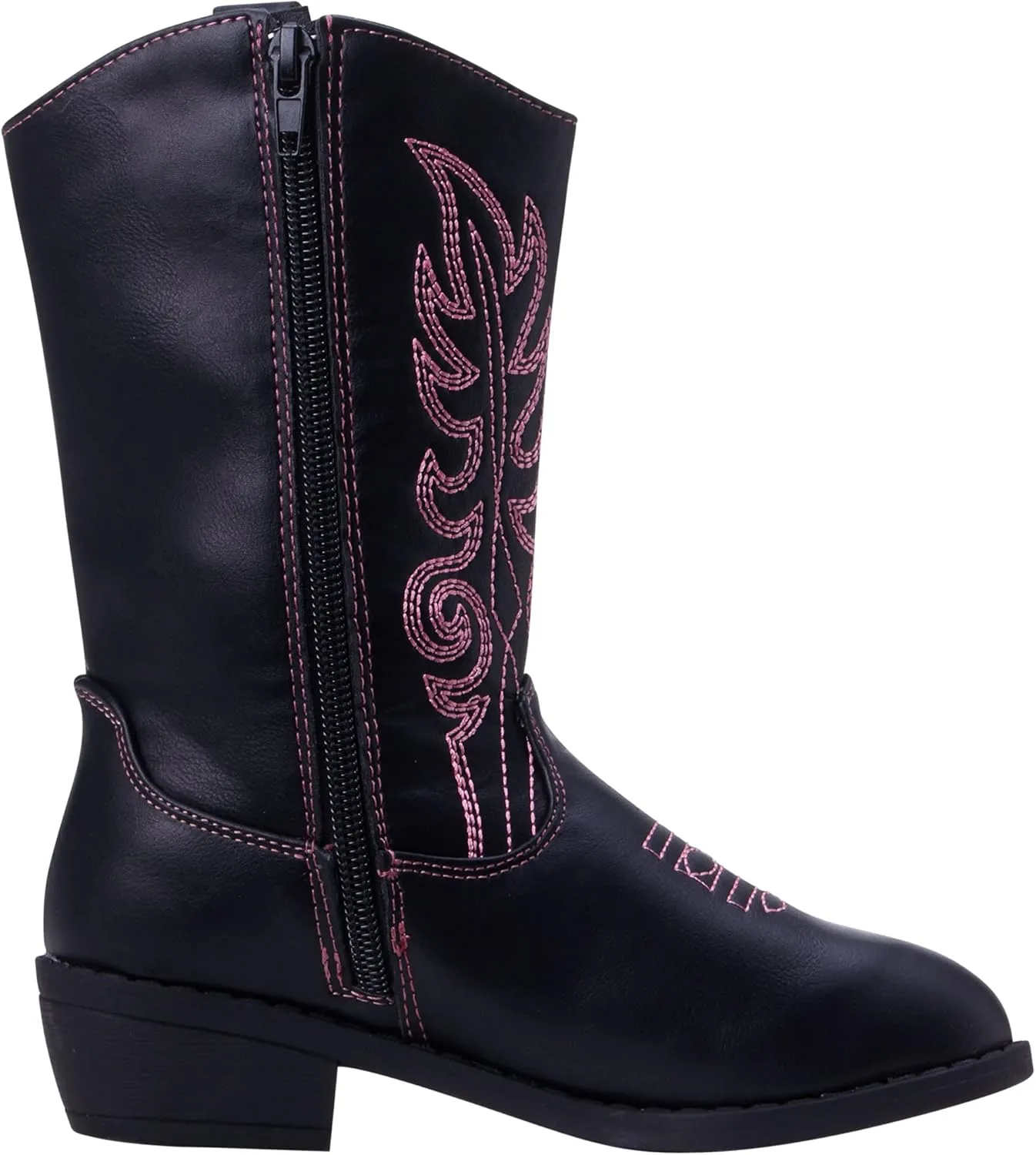 bebe Girls Cowboy Boots - Classic Western Country Cowgirl Boots - Mid Calf Riding Shoes for Toddlers Little and Big Girls