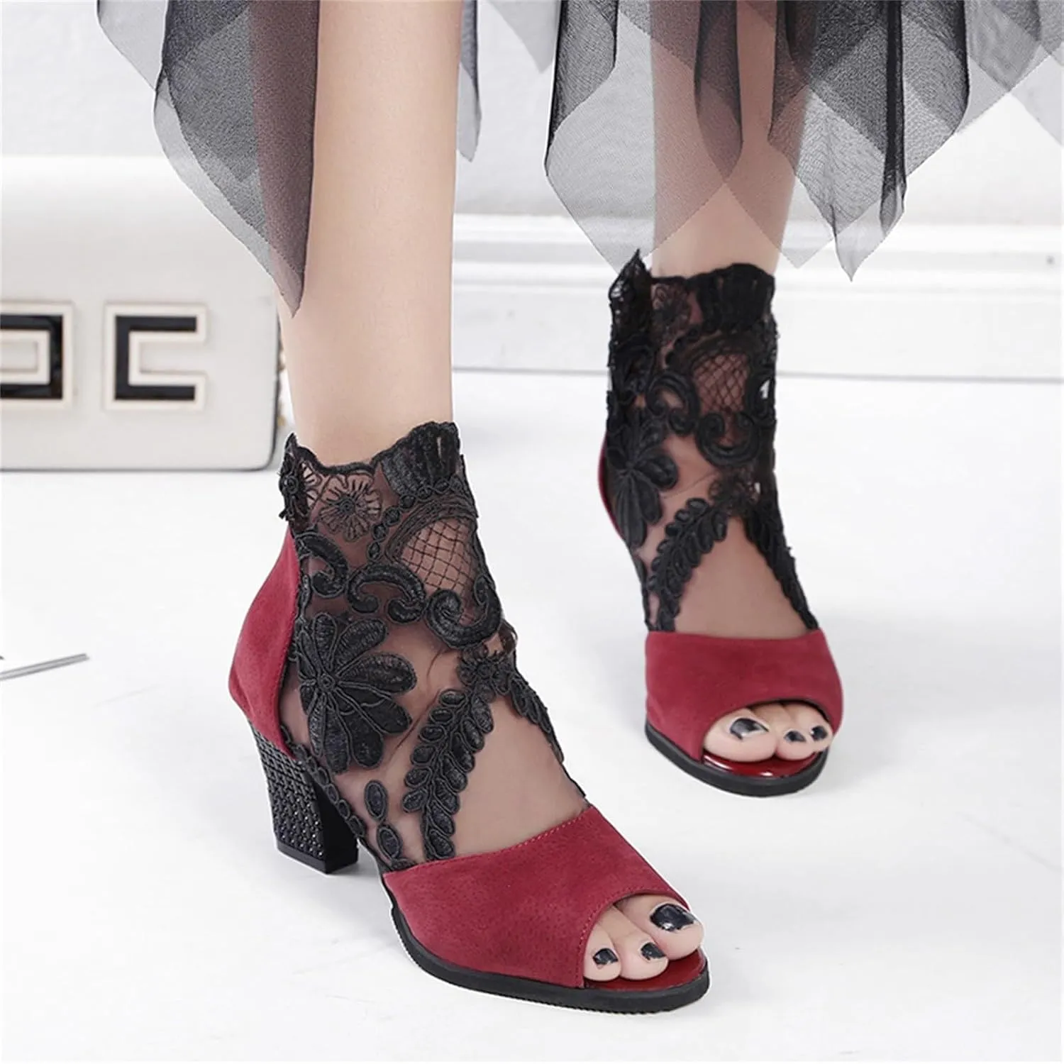 Black Ankle Boots for Women Ladies Boots Wide Calf Cowboy Boots Botas Para Mujeres Ankle Boots for Women Low Heel Dressy Dressy Ankle Booties for Women Evening
