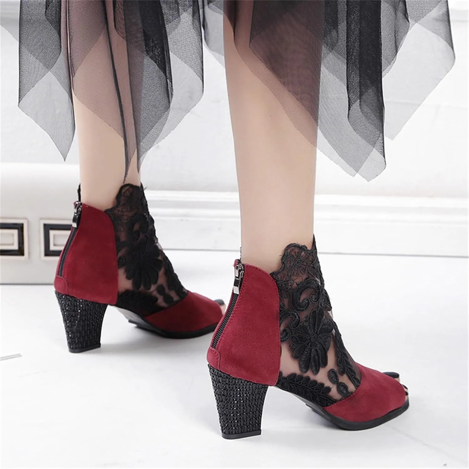 Black Ankle Boots for Women Ladies Boots Wide Calf Cowboy Boots Botas Para Mujeres Ankle Boots for Women Low Heel Dressy Dressy Ankle Booties for Women Evening