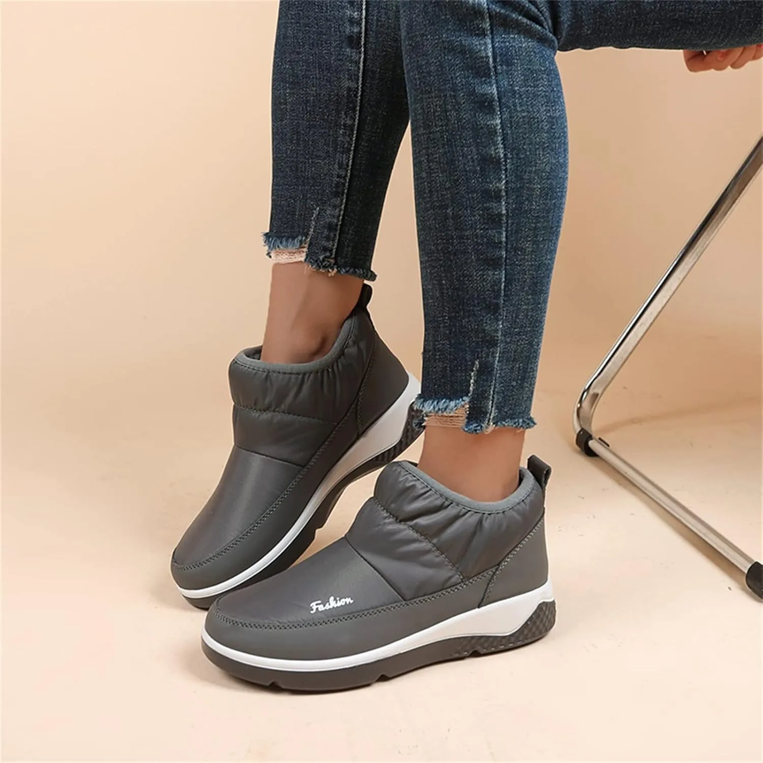 Black Winter Boots for Women Knee High Womens Cute Winter Ankle Boots Waterproof Snow Shoes for Women Womens Winter Snow Boots Waterproof Shoes Botas De Invierno Mujer Elegantes