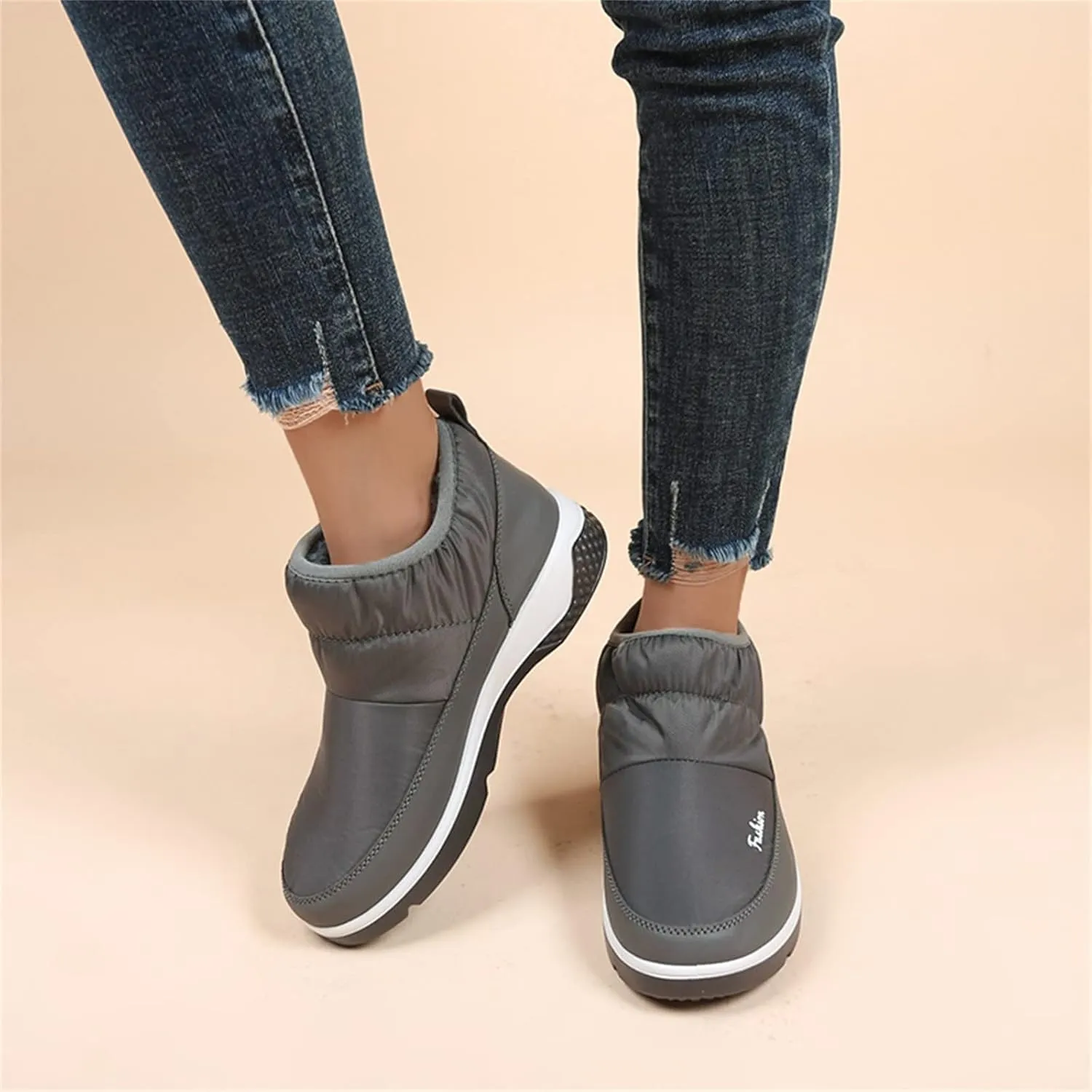 Black Winter Boots for Women Knee High Womens Cute Winter Ankle Boots Waterproof Snow Shoes for Women Womens Winter Snow Boots Waterproof Shoes Botas De Invierno Mujer Elegantes