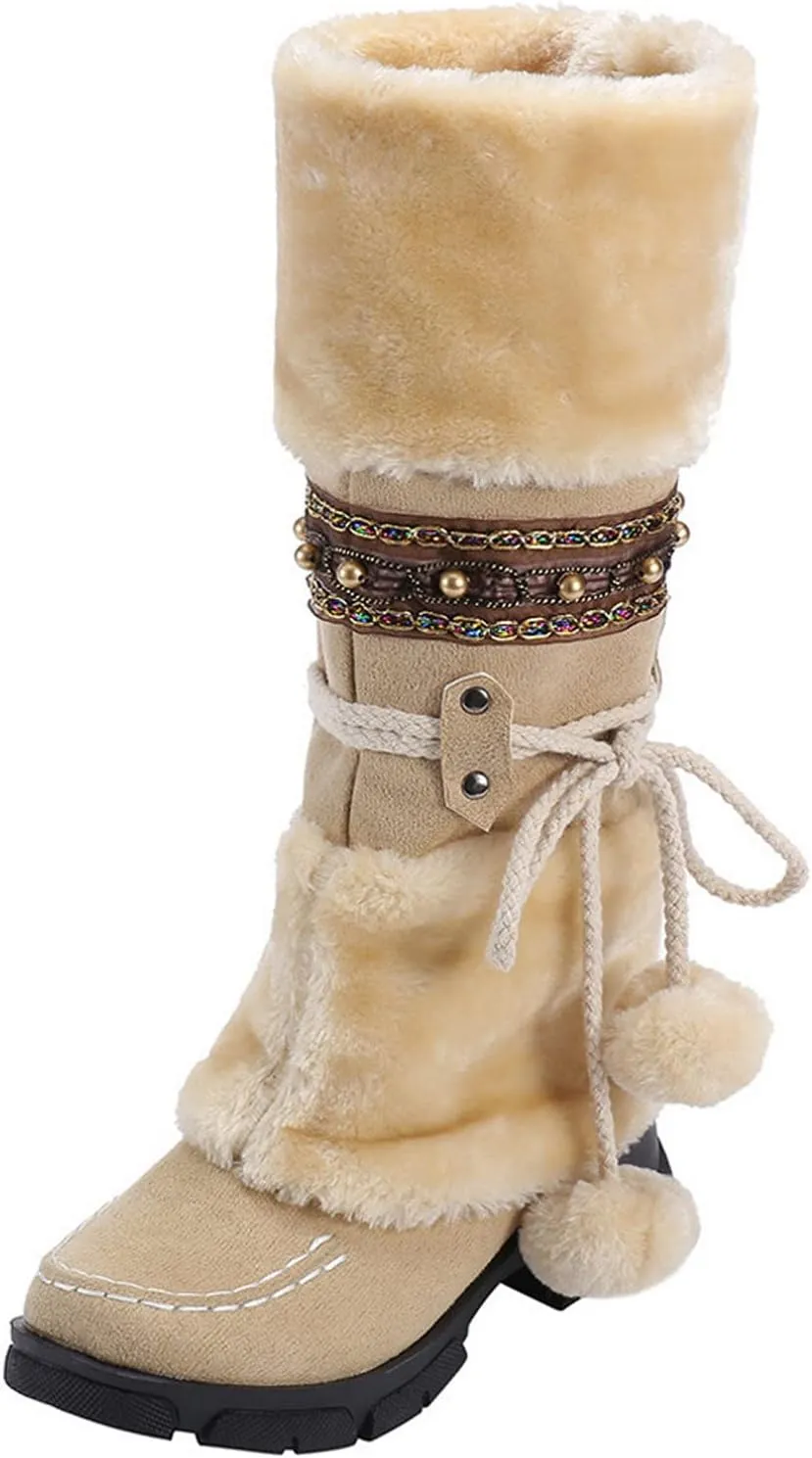 Black Winter Boots for Women Waterproof Womens Winter Snow Boots 2023 Platform Women Winter Snow Boots Padded Woman Waterproof Snow Boots Botas De Invierno Modernas Para Mujer