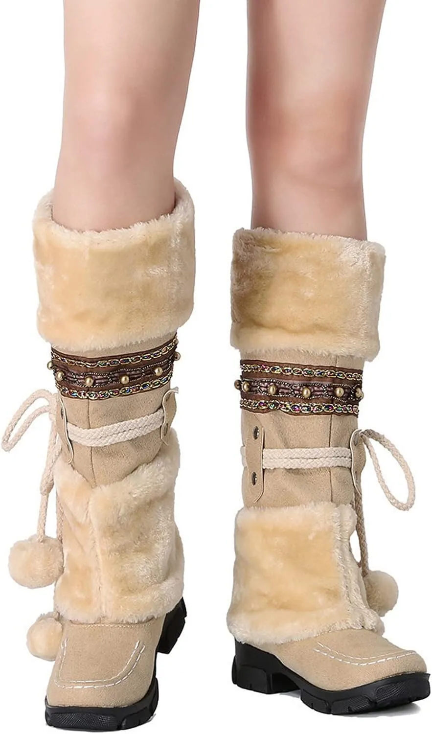 Black Winter Boots for Women Waterproof Womens Winter Snow Boots 2023 Platform Women Winter Snow Boots Padded Woman Waterproof Snow Boots Botas De Invierno Modernas Para Mujer