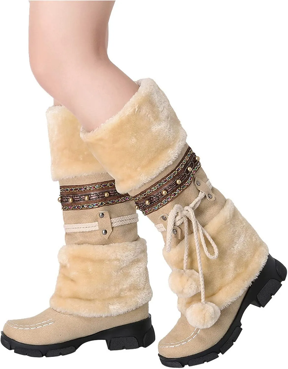 Black Winter Boots for Women Waterproof Womens Winter Snow Boots 2023 Platform Women Winter Snow Boots Padded Woman Waterproof Snow Boots Botas De Invierno Modernas Para Mujer