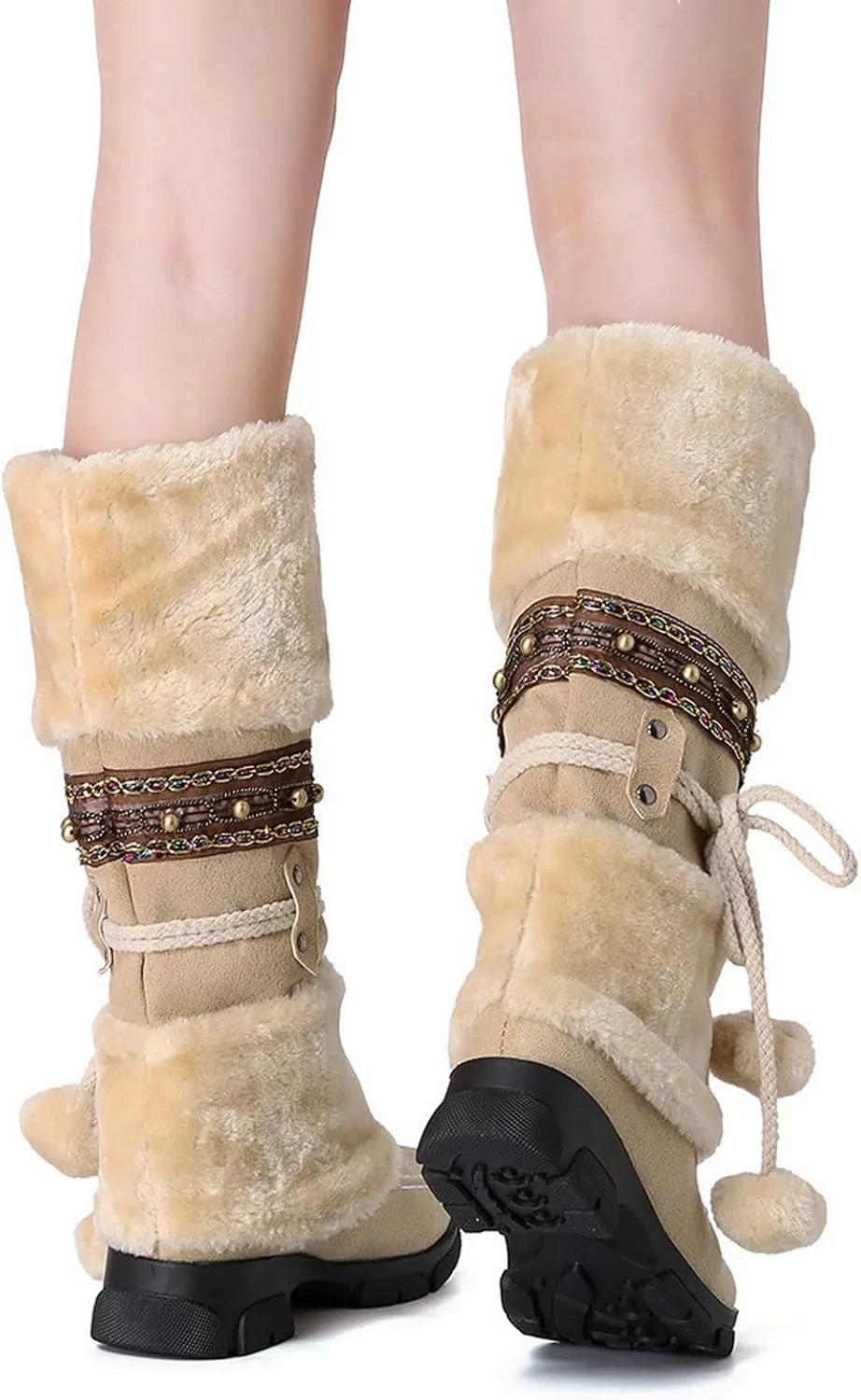Black Winter Boots for Women Waterproof Womens Winter Snow Boots 2023 Platform Women Winter Snow Boots Padded Woman Waterproof Snow Boots Botas De Invierno Modernas Para Mujer