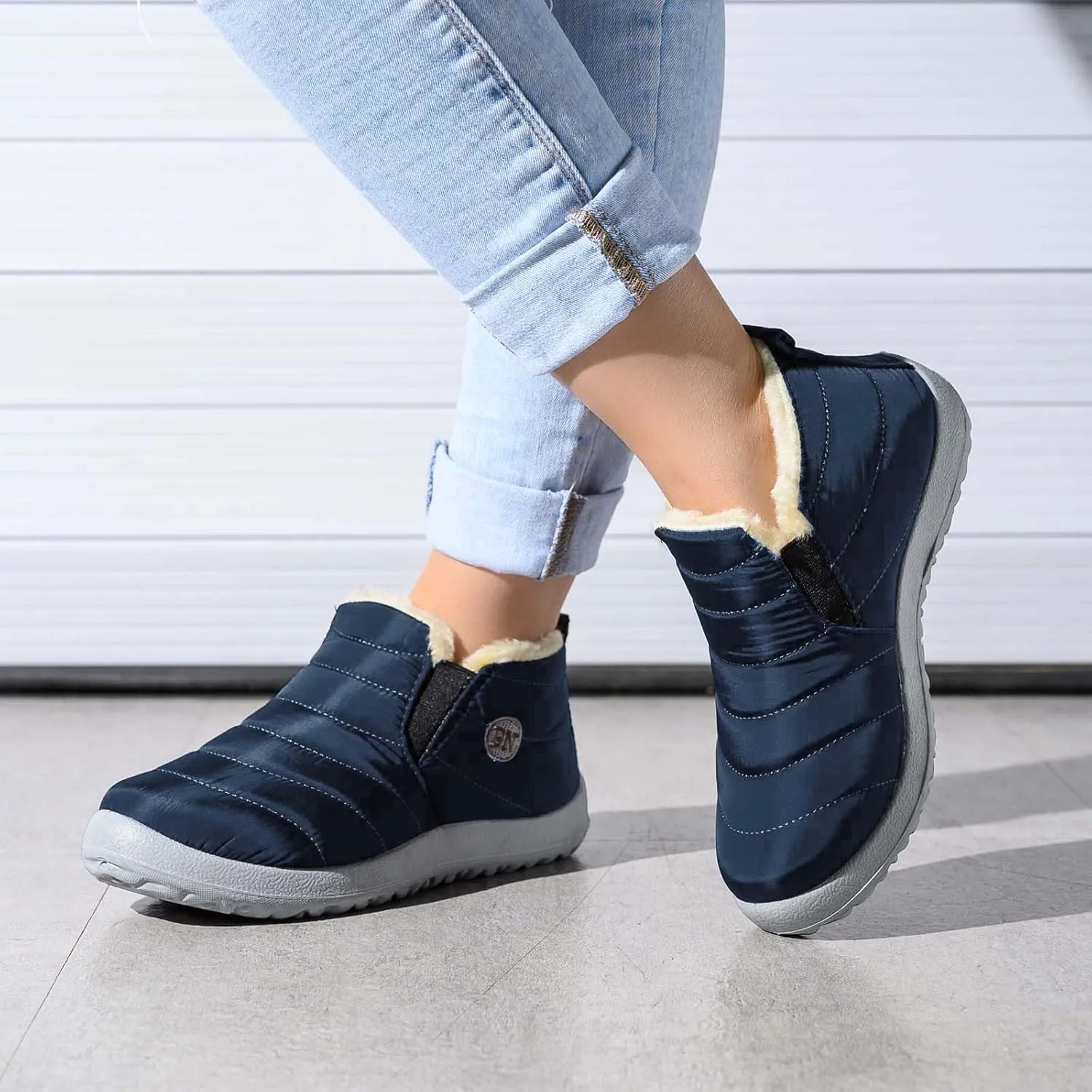 Black Winter Boots for Women Wide Calf Snow Boot Wide Width Women Womens Waterproof Boots Winter Low Heel Winter Dress Boots for Women Fashion, Leather Botas De Hule Termicas Para Mujer De Trabajo