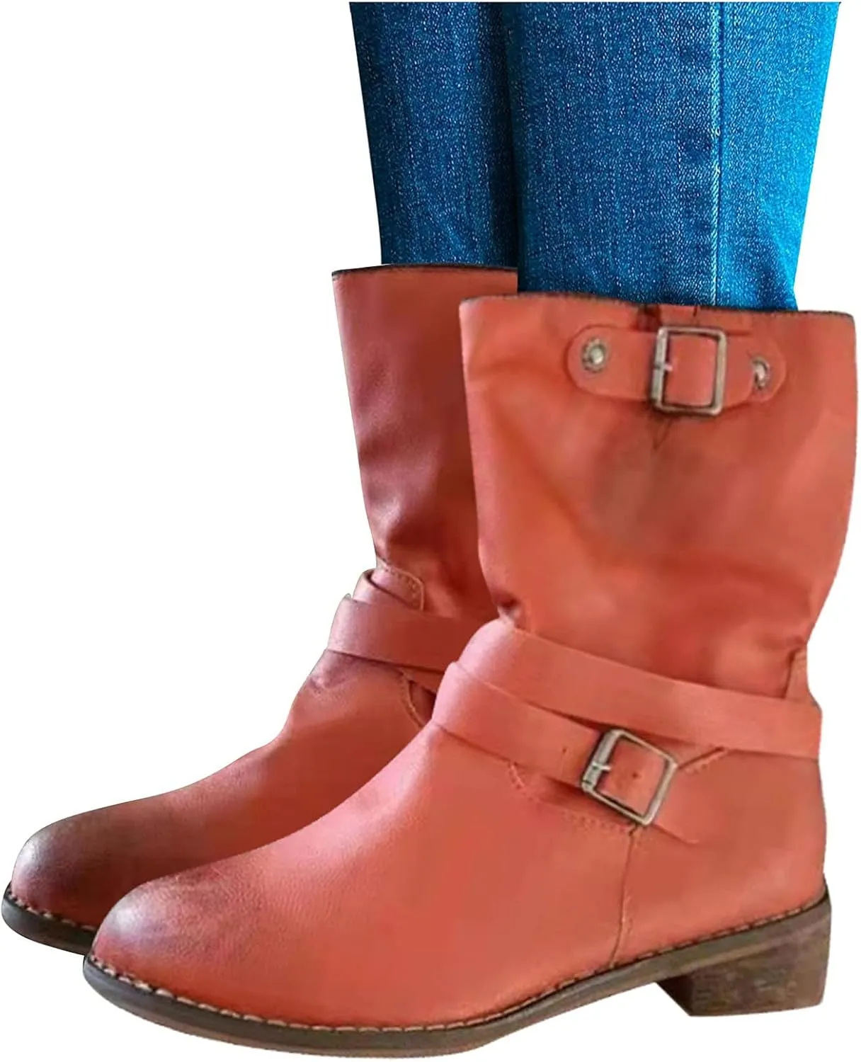 Booties for Women Low Heel Women's Boots Comfortable Ankle Boots for Women Kallie Wedge Bootie Ankle Boots Wedge Brown Ankle Boots for Women Low Heel Buckle