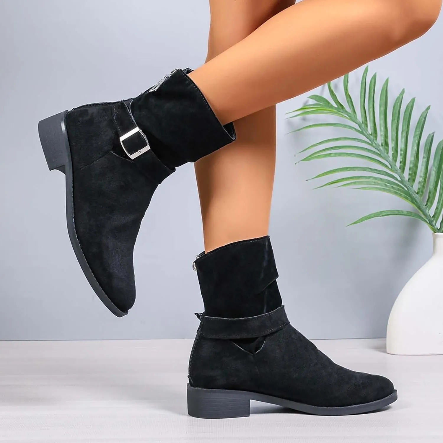 Boots Women Sexy Ankle Boots for Women Goth Boots Dark Brown Womens Boots Ankle Boots for Women No Heel 2024 Women's Black Ankle Boots Low Heel