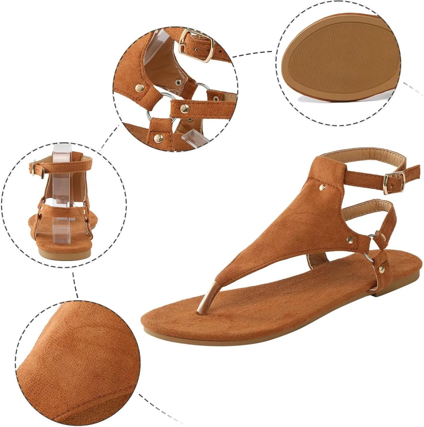 Canbebig Supportive Sandals for Women Arch Support Orthopedic Flip Flops T-Strap Walking Flat Sandals Comfortable Soft Cushion Summer Slippers Vacation Shoes