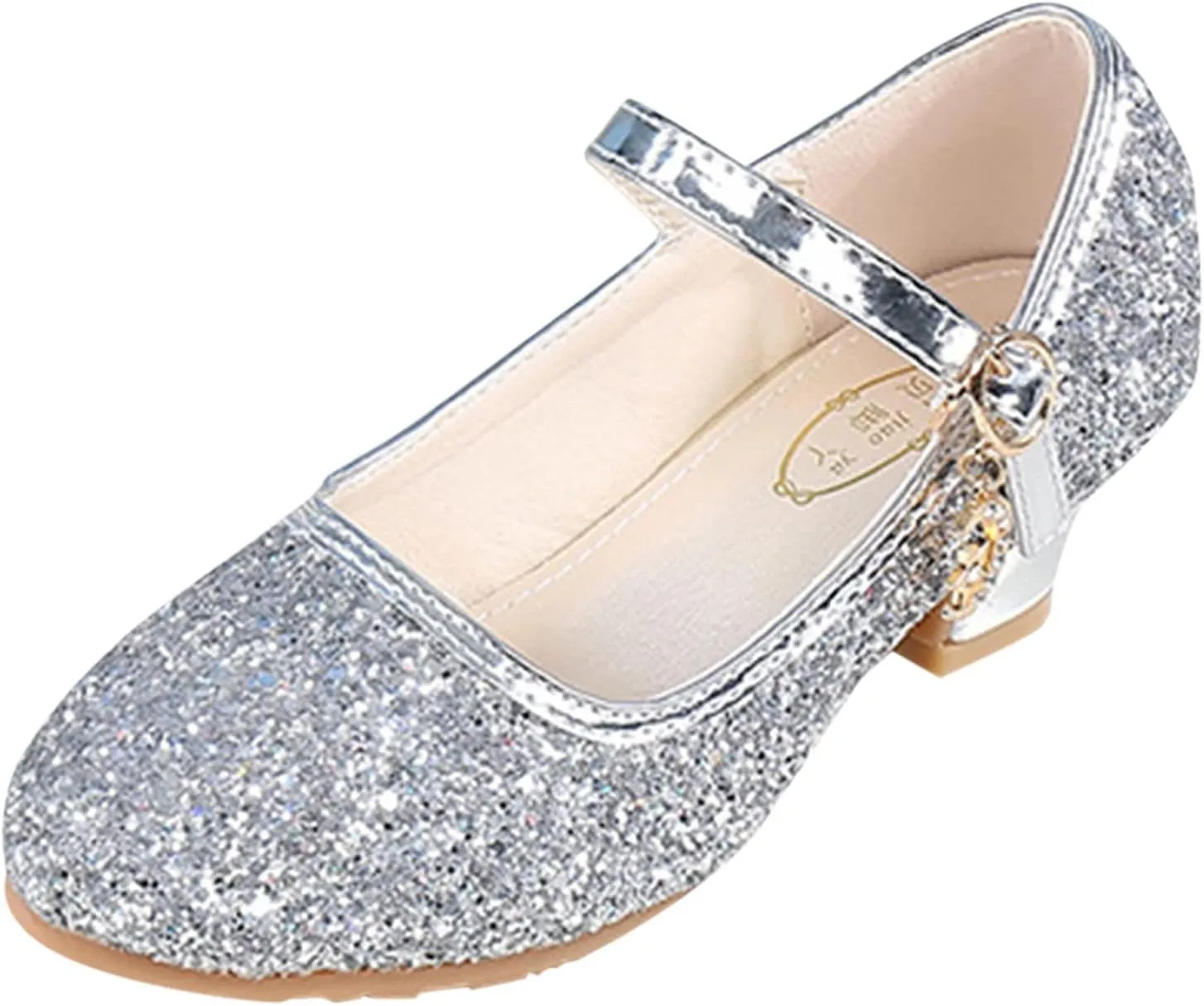 Children Shoes Girls Fashion Stage High Heel Dance Crystal Performance Princess Single Shoes Canvas Shoes Girls