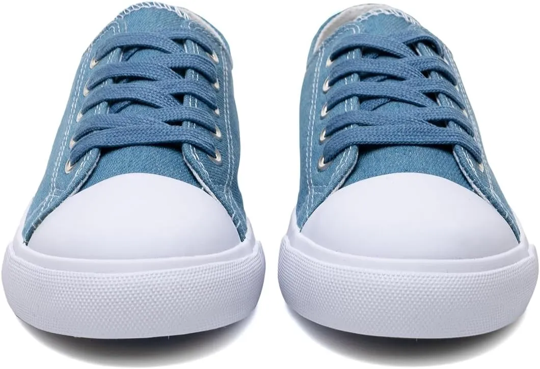 Classic Unisex Low-Top Canvas Sneakers ?C Boys Girls and Toddler Casual Lace-Up Shoes with Rubber Sole, Includes Extra White Shoelaces