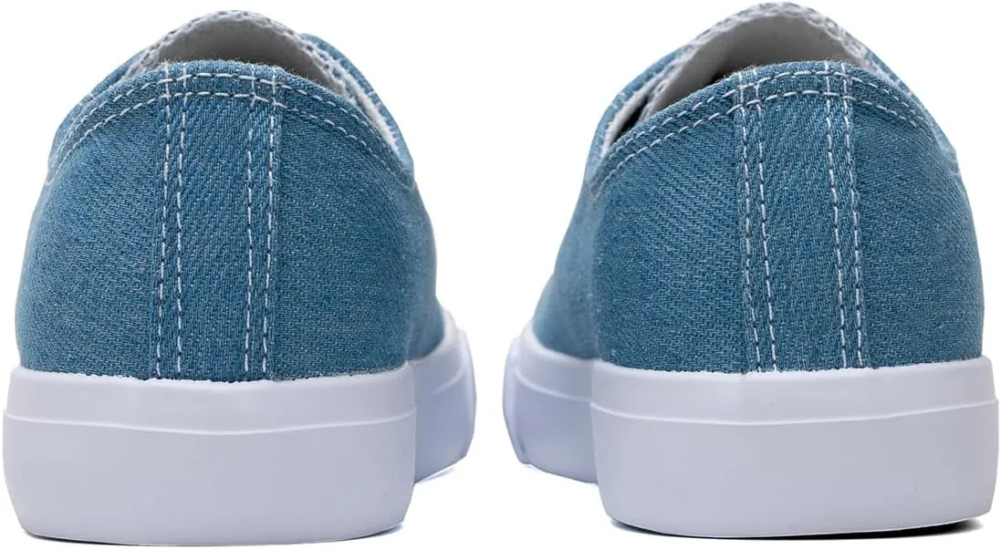 Classic Unisex Low-Top Canvas Sneakers ?C Boys Girls and Toddler Casual Lace-Up Shoes with Rubber Sole, Includes Extra White Shoelaces