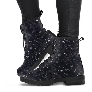 Combat Boots - Galaxy | Boho Shoes, Women's Boots, Vegan Leather Lace Up Boots Women, Handmade Lace Up Boots, Women's Boots, Custom Shoes