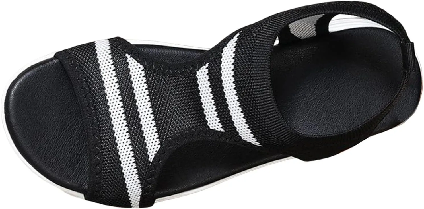 Comfortable Women's Trekking Sandals Orthopaedic Plantar Fasciitis Arch Support Sports Summer Sandal Wedges Shoes For Women Sandals With Breathable Mesh Comfortable Sandal