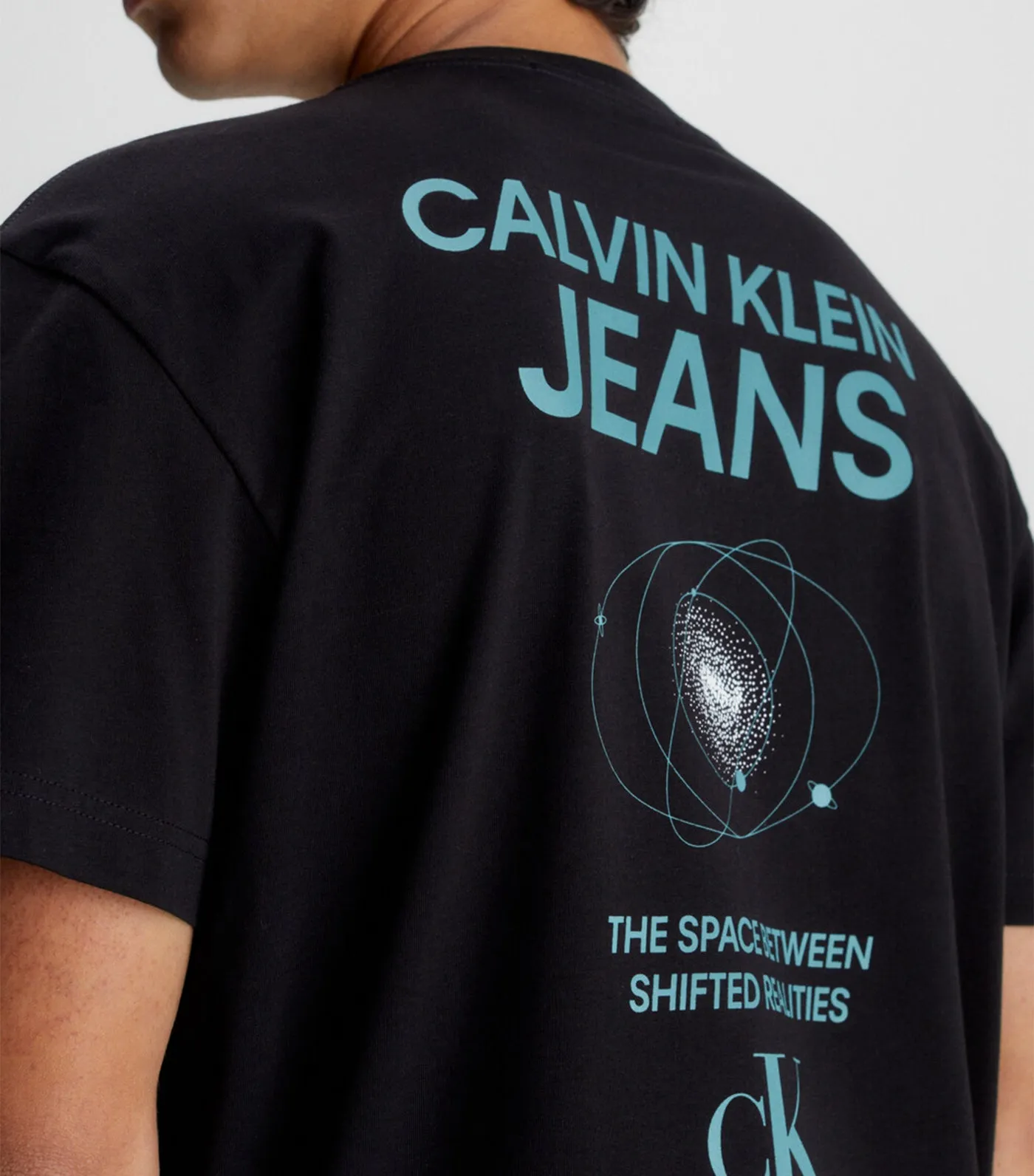 Cotton Back Logo T-Shirt cK Blue on Black