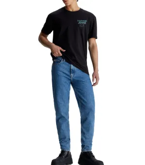 Cotton Back Logo T-Shirt cK Blue on Black