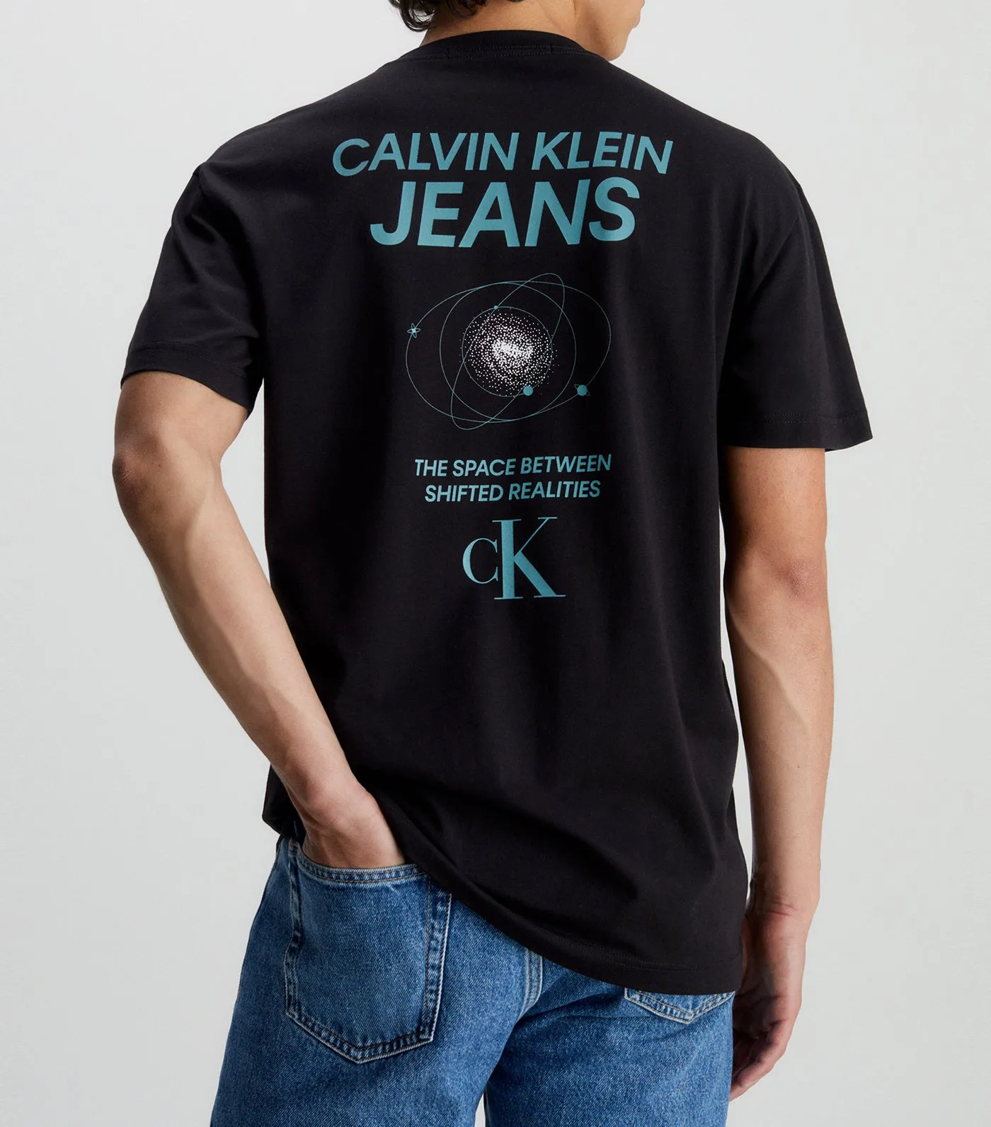 Cotton Back Logo T-Shirt cK Blue on Black