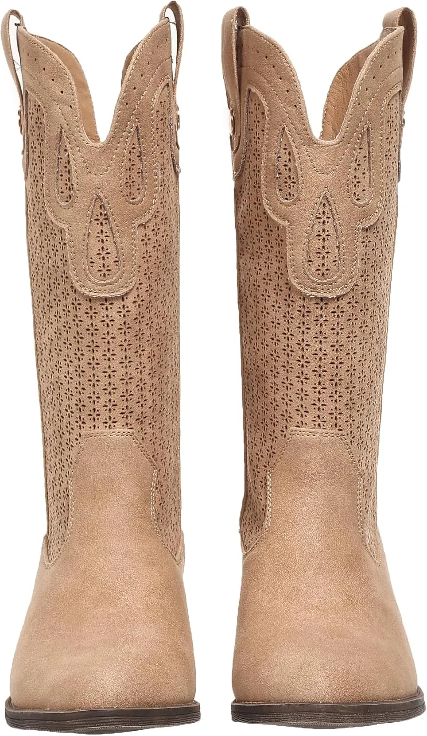 Cowboy Boots for Women Cowgirl Western Boots Pointed Toe Low Heel Girls Ladies Chunky Heeled Wide Calf Boot for Casual Dressy