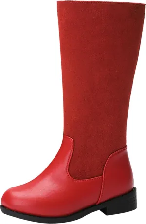 Cowgirl Boots for Girls Mid Calf Pointed Toe Kids Cowboy Boots Side Zipper Classic Western Boots Party Dance Shoes