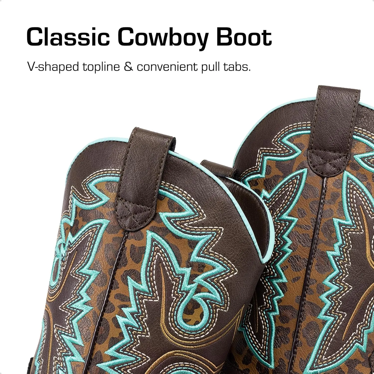 DREAM PAIRS Boys Girls Cowboy Boots Toddler Mid Calf Western Boots Square Toe Riding Boots for Kids