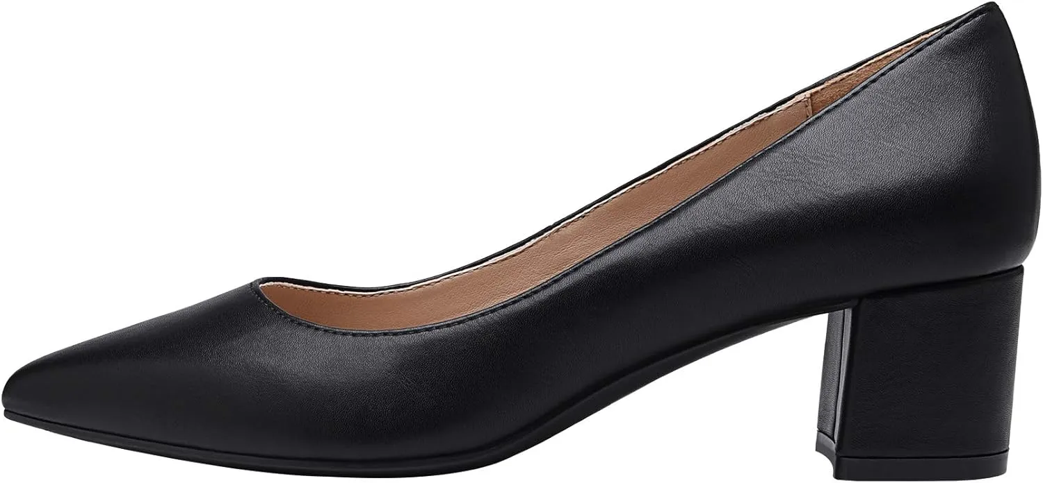 DREAM PAIRS Womens Chunky Low Block Heels Closed Toe Dress Pumps Shoes